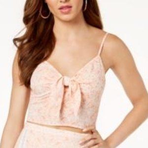 GUESS Malai Crop Crepe Blouse XL